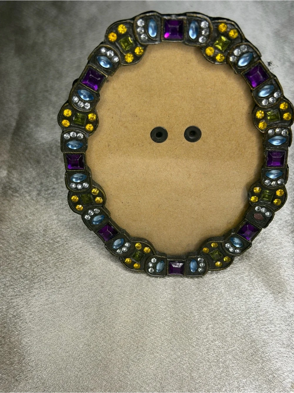 Pier 1 Imports Oval Mini 2.5 X 3.5” Jeweled Photo Picture Frame